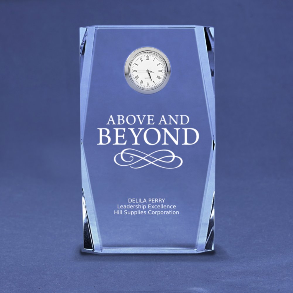 View larger image of Silver Accent Crystal Award Clock - Tall